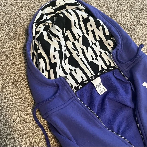 Victoria secret pink purple zip up hoodie - Picture 3 of 3